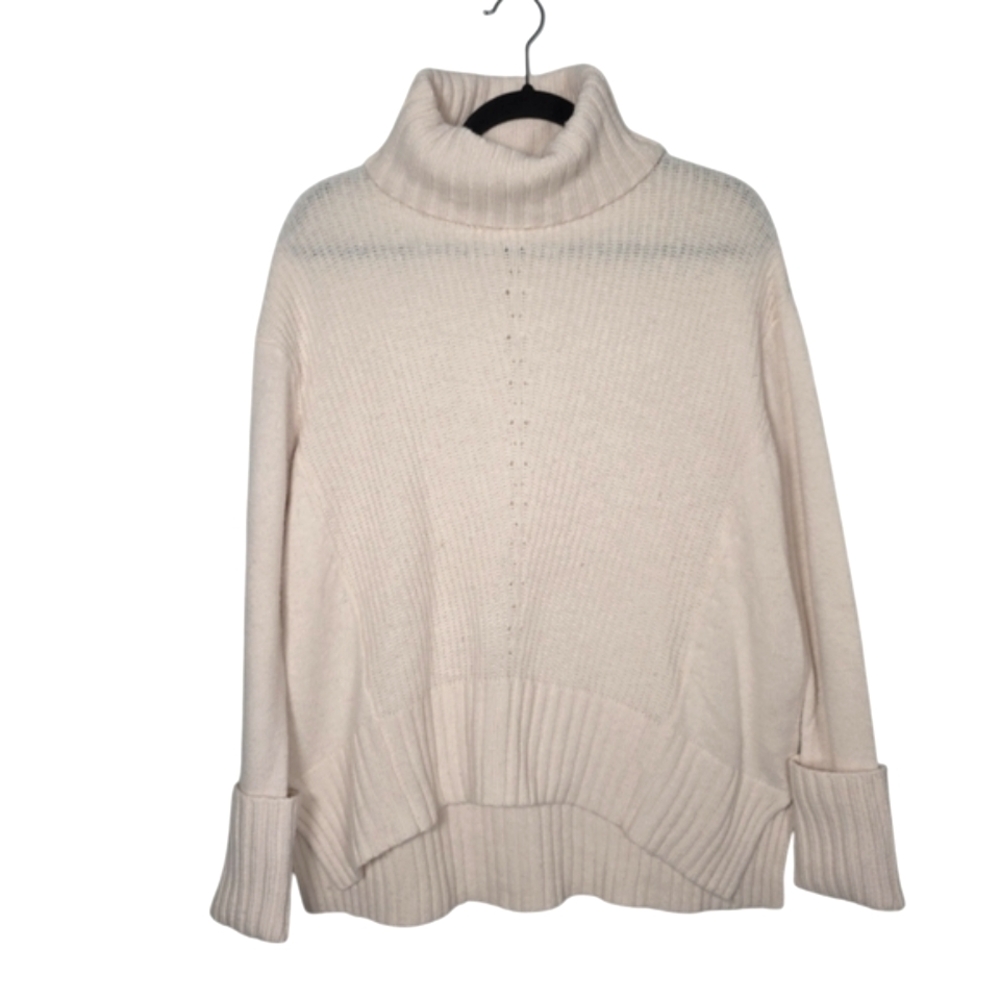 Moth By Anthropologie Wool Cream Cowl Neck Oversized Sweater Small